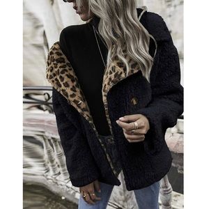NWT Leopard Print Faux Fur Teddy Coat